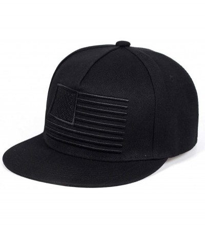 Baseball Caps Unisex Flat Bill Hip Hop Hat Snapback Baseball Cap - Black/White 028 - C712LUW52ER $20.76