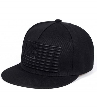 Baseball Caps Unisex Flat Bill Hip Hop Hat Snapback Baseball Cap - Black/White 028 - C712LUW52ER $12.40