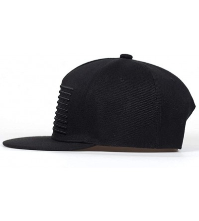 Baseball Caps Unisex Flat Bill Hip Hop Hat Snapback Baseball Cap - Black/White 028 - C712LUW52ER $12.40