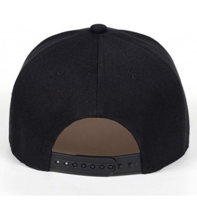 Baseball Caps Unisex Flat Bill Hip Hop Hat Snapback Baseball Cap - Black/White 028 - C712LUW52ER $12.40