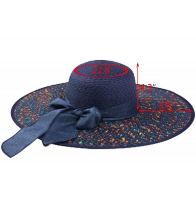 Sun Hats Sun Hat for Women Girls Large Wide Brim Straw Hats UV Protection Beach Packable Straw Caps - Bd-navy - C118SX68GRA $...