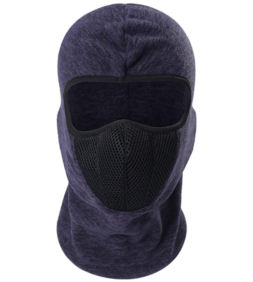 Balaclavas Winter Balaclava Face mask Thick Scarf ski mask Neck Gaiter face Cover face Cloth Head Hood - Midnight Blue Grid -...