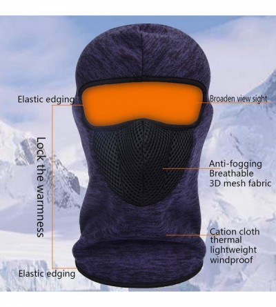 Balaclavas Winter Balaclava Face mask Thick Scarf ski mask Neck Gaiter face Cover face Cloth Head Hood - Midnight Blue Grid -...