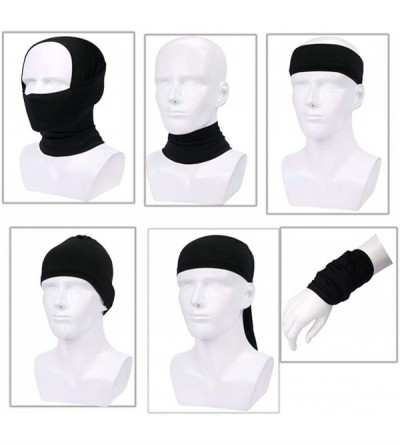 Balaclavas Summer Neck Gaiter Face Scarf/Face Cover/Bandana Neck Cover for Sun Hot Cycling Hiking Fishing - Black--1 - CN18YZ...