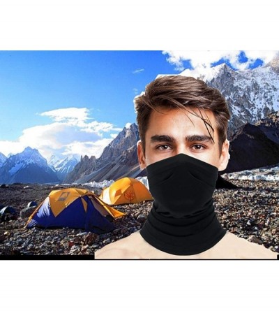 Balaclavas Summer Neck Gaiter Face Scarf/Face Cover/Bandana Neck Cover for Sun Hot Cycling Hiking Fishing - Black--1 - CN18YZ...