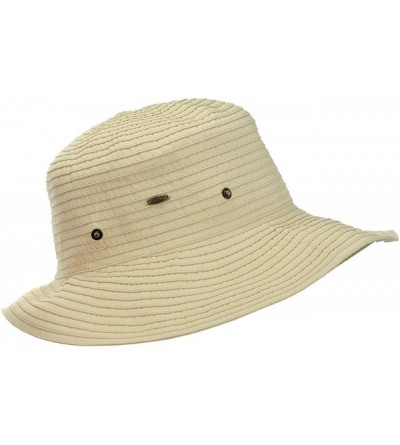 Sun Hats Women's Bow Accent Crushable Packable up Brim Beach Sun Hat - Natural - CF12E37N19J $13.08