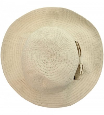 Sun Hats Women's Bow Accent Crushable Packable up Brim Beach Sun Hat - Natural - CF12E37N19J $13.08