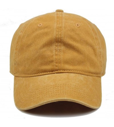 Baseball Caps Men Women Washed Distressed Twill Cotton Baseball Cap Vintage Adjustable Dad Hat - 1 Yellow Vintage - C7184GEGL...