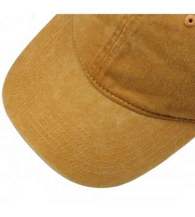 Baseball Caps Men Women Washed Distressed Twill Cotton Baseball Cap Vintage Adjustable Dad Hat - 1 Yellow Vintage - C7184GEGL...