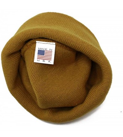 Skullies & Beanies Classic Cuff Beanie Hat Winter Skully Hat Knit Ski Hat Toque Made in USA - Timber Yellow - CY188EZEAHK $10.66