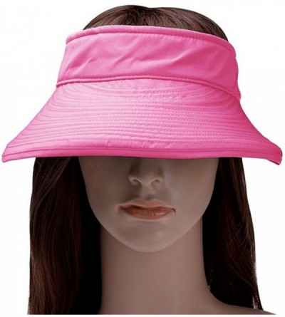 Sun Hats Women Bowknot Sun Hat Wide Large Brim Visor Hat Cap Summer Beach Hat - Rose Red - CH12HORO63Z $19.13