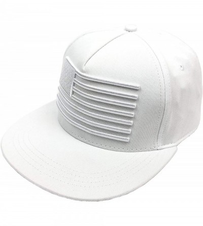 Baseball Caps Baseball Cap American Flag Snapback Hats-Unisex Adjustable Trucker Hat Hip Hop Flat Brim Cap Dad Hat - White Fl...