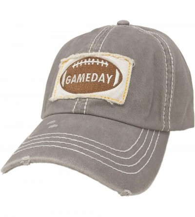 Baseball Caps Distressed Embroidered Patchwork Cotton Baseball Visor Sun Cap Dad Hat - Gameday- Gray - CL18Z4U8WX0 $11.55