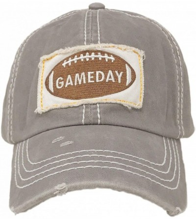 Baseball Caps Distressed Embroidered Patchwork Cotton Baseball Visor Sun Cap Dad Hat - Gameday- Gray - CL18Z4U8WX0 $11.55