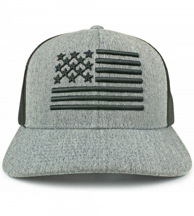 Baseball Caps USA Mesh Trucker Hat (Snapback Baseball Cap) USA Hat - Sun Protection - Grayheather/Black - CO18U4R2OUH $49.50
