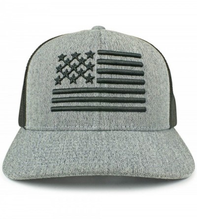 Baseball Caps USA Mesh Trucker Hat (Snapback Baseball Cap) USA Hat - Sun Protection - Grayheather/Black - CO18U4R2OUH $21.22