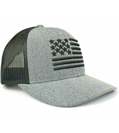 Baseball Caps USA Mesh Trucker Hat (Snapback Baseball Cap) USA Hat - Sun Protection - Grayheather/Black - CO18U4R2OUH $21.22