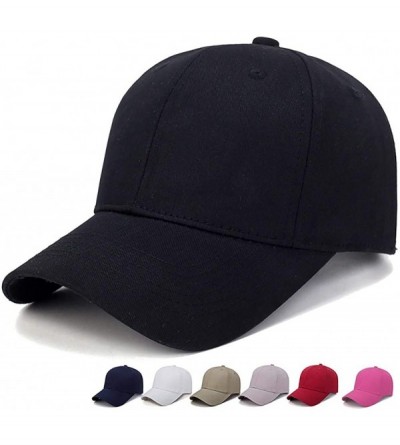 Baseball Caps Men's Baseball Cap Unisex Plain Sports Adjustable Solid Ball Hat Cotton Soft Panel Cap Outdoor Sun Hat - Red - ...