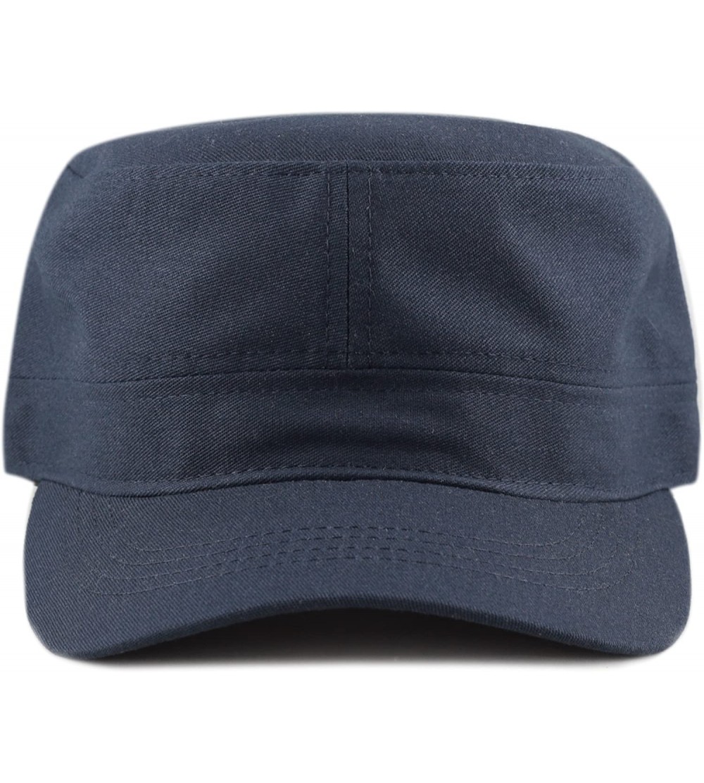 Baseball Caps Made in USA Cotton Twill Military Caps Cadet Army Caps - Navy - CL18CZXSTCA $8.01