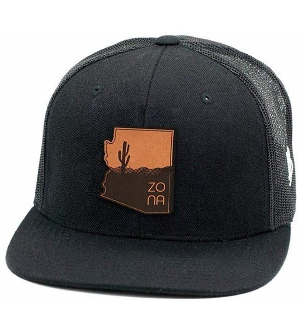 Baseball Caps The Zona Flat Trucker - Black - CC18IOR69DS $26.82