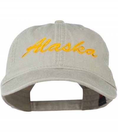 Baseball Caps Western State Alaska Embroidered Washed Cap - Stone Grey - C611MJ3UPXF $46.56