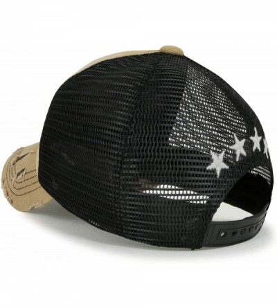 Baseball Caps Star Embroidery tri-Tone Trucker Hat Adjustable Cotton Baseball Cap - Beige - CT18SHWR34G $24.71