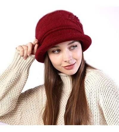 Berets Women Faux Leather Solid Beret French Artist Tam Beanie Hat Cap - 0434 Burgundy - C618AA30M9U $17.39