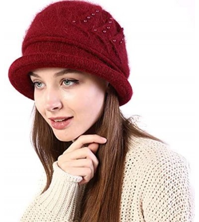 Berets Women Faux Leather Solid Beret French Artist Tam Beanie Hat Cap - 0434 Burgundy - C618AA30M9U $17.39