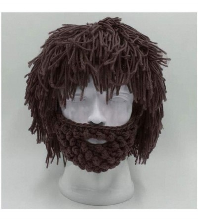 Skullies & Beanies Skullies Beanies Handmade Knitted Mustache - Coffee - C518LMQNL33 $14.03