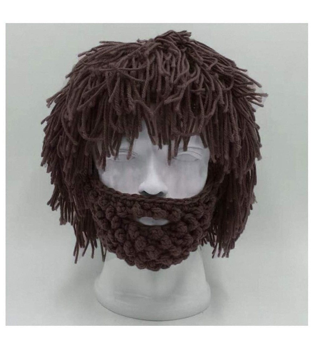 Skullies & Beanies Skullies Beanies Handmade Knitted Mustache - Coffee - C518LMQNL33 $14.03