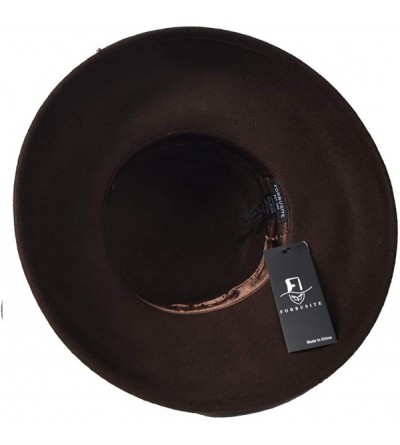Bucket Hats Elegant Women Wool Felt Floral Trimmed Cloche Bucket Winter Church Hats - Brown - C018KR2ZI5U $70.32