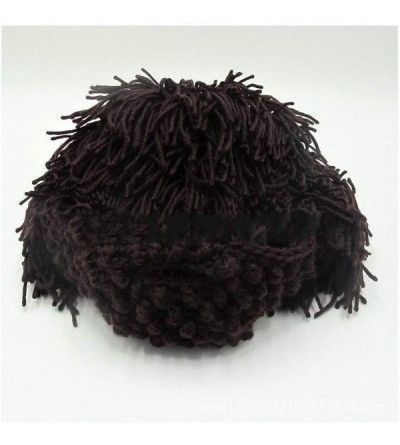 Skullies & Beanies Skullies Beanies Handmade Knitted Mustache - Coffee - C518LMQNL33 $14.03