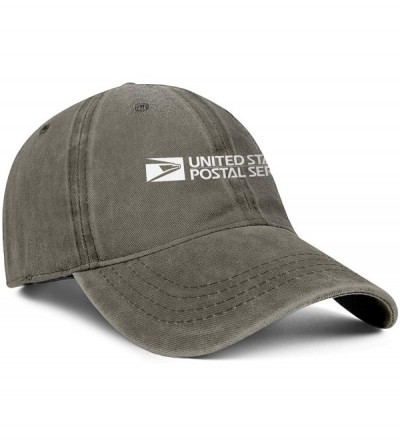 Baseball Caps White Logo-Cool Denim Adjustable Snapback Meshback Cap for Mens - Brown-39 - CG18T9EIIZL $17.36