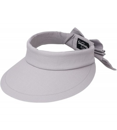 Sun Hats Womens Summer Packable UV Protective Wide Brim UPF 50+ Sun Visor Hat - Grey - CM18DGXNLMG $27.75