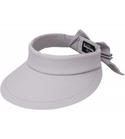 Sun Hats Womens Summer Packable UV Protective Wide Brim UPF 50+ Sun Visor Hat - Grey - CM18DGXNLMG $9.57