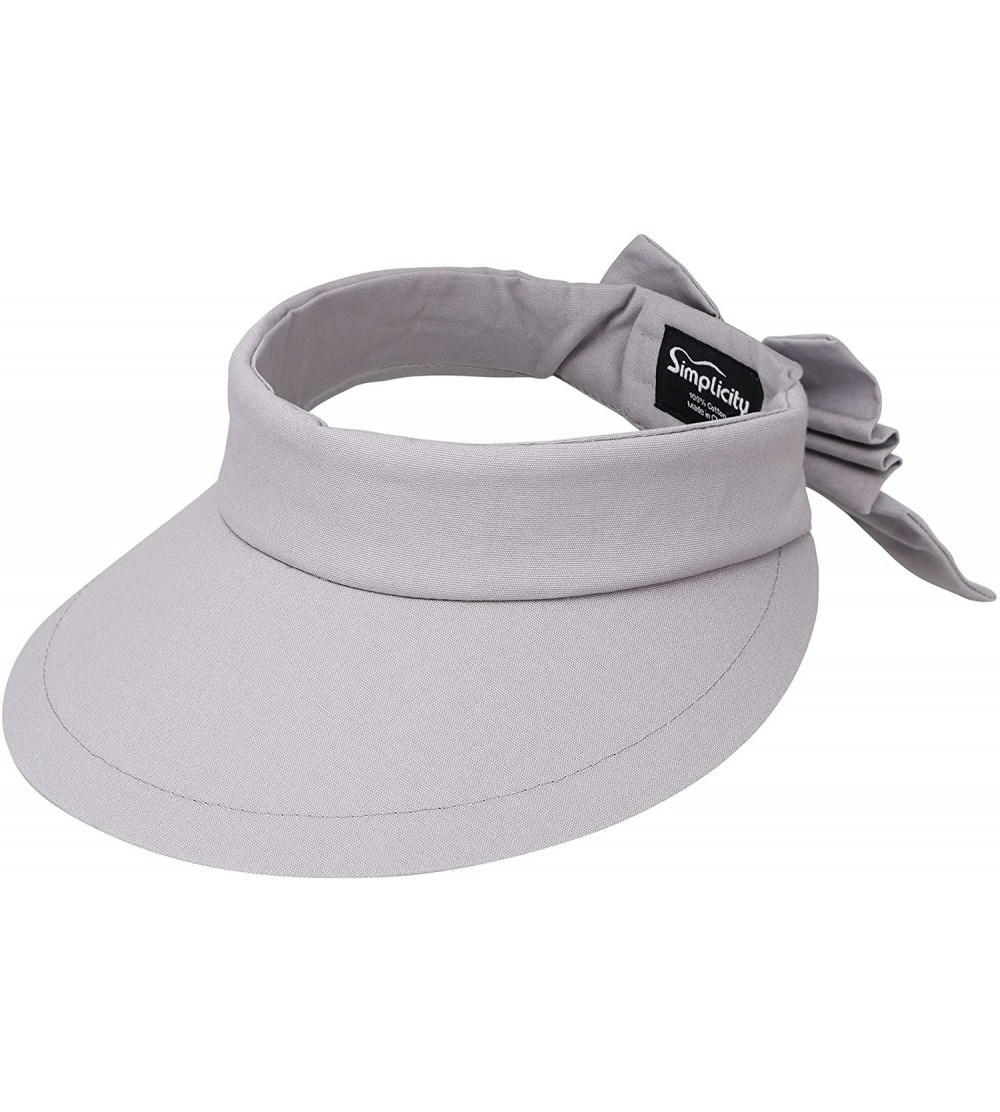 Sun Hats Womens Summer Packable UV Protective Wide Brim UPF 50+ Sun Visor Hat - Grey - CM18DGXNLMG $9.57