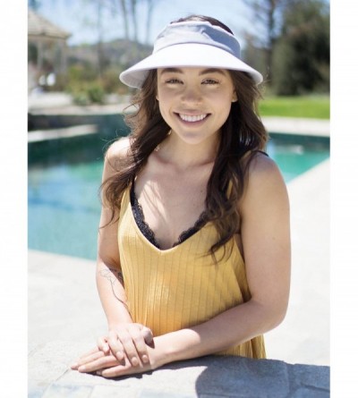 Sun Hats Womens Summer Packable UV Protective Wide Brim UPF 50+ Sun Visor Hat - Grey - CM18DGXNLMG $9.57