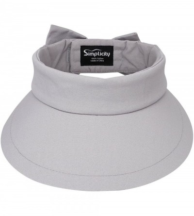 Sun Hats Womens Summer Packable UV Protective Wide Brim UPF 50+ Sun Visor Hat - Grey - CM18DGXNLMG $9.57