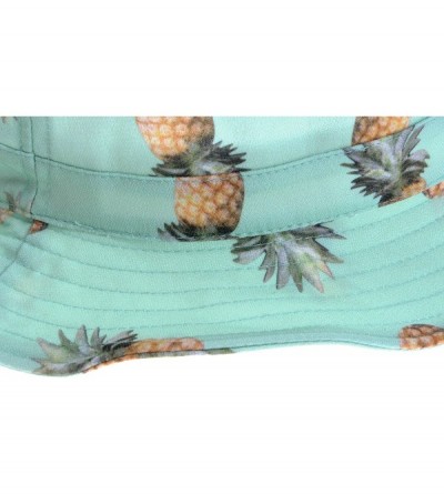 Bucket Hats Unisex Cute Print Bucket Hat Summer Fisherman Cap - Pineapple Blue - C211XKDR47X $15.31