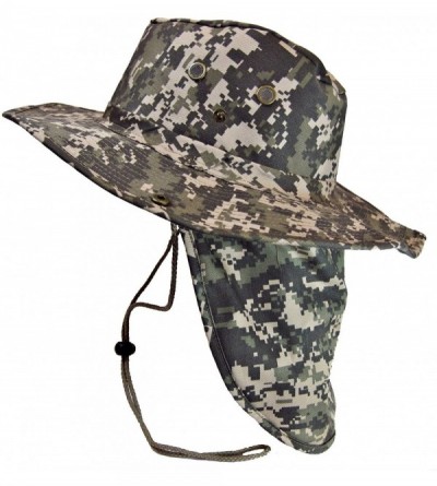 Sun Hats Boonie Bucket Hat Neck Flap Tactical Wide Brim Outdoor Military - Digital Camo - CI18CO0DADT $25.66
