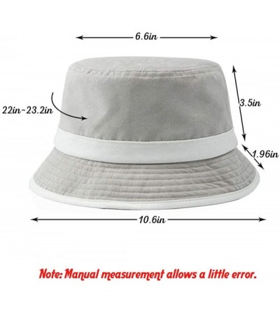 Sun Hats Women Bucket Summer Sun Hat UV Protection UPF 50 + Cotton Cap Wide Brim Beach Holiday Hat Packable - Light Grey - C6...