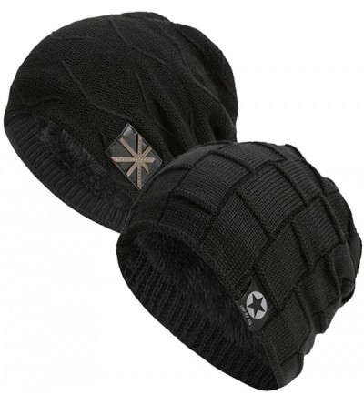 Skullies & Beanies 2 Pack Cotton Beanie Cap Soft Warm Headwear for Men and Women One Size.Momoon - 2pcs Flag Black/Star Black...