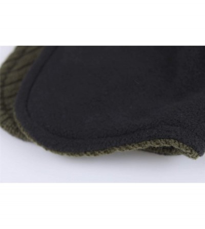 Skullies & Beanies Mens Warm Winter Hats Fleece Lined Earflap Hat Daily Beanie Watch Cap - Army Green - C8192N8T4HZ $10.72