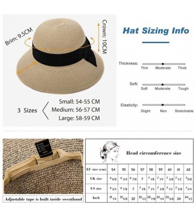 Fedoras Packable Womens Straw Cloche Derby Fedora Summer Wide Brim Sun Hat Floppy Beach 55-60cm - Coffee_69087 - CW18D9LHIAC ...