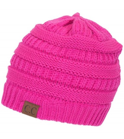 Skullies & Beanies Knit Soft Stretch Beanie Cap - Neon Hot Pink - C612O11BY6R $11.83