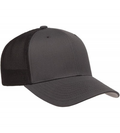 Baseball Caps Trucker Mesh Fitted Cap - Charcoal/Black - CN18WZX2L3T $9.43