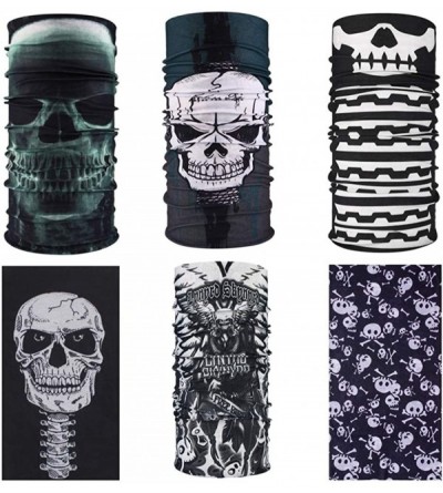 Headbands Multi Purpose Balaclava Motorcycling Activities - 6PCS.Gray Skull - C718RMMG0TU $14.14