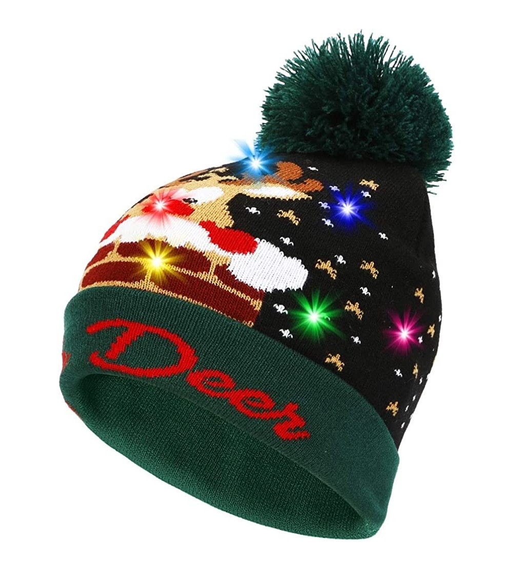 Skullies & Beanies LED Light Up Beanie Hat Christmas Cap for Women Children- Party- Bar - Multicolor-019 - C618WIDRDK4 $16.60