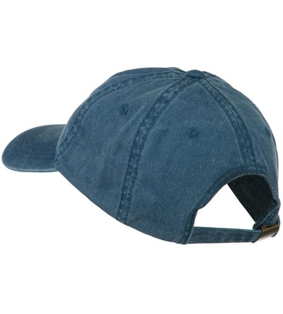 Baseball Caps Number 1 Dad Outline Embroidered Washed Cotton Cap - Blue - CQ11NY2AL3N $21.36