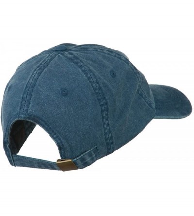 Baseball Caps Number 1 Dad Outline Embroidered Washed Cotton Cap - Blue - CQ11NY2AL3N $21.36